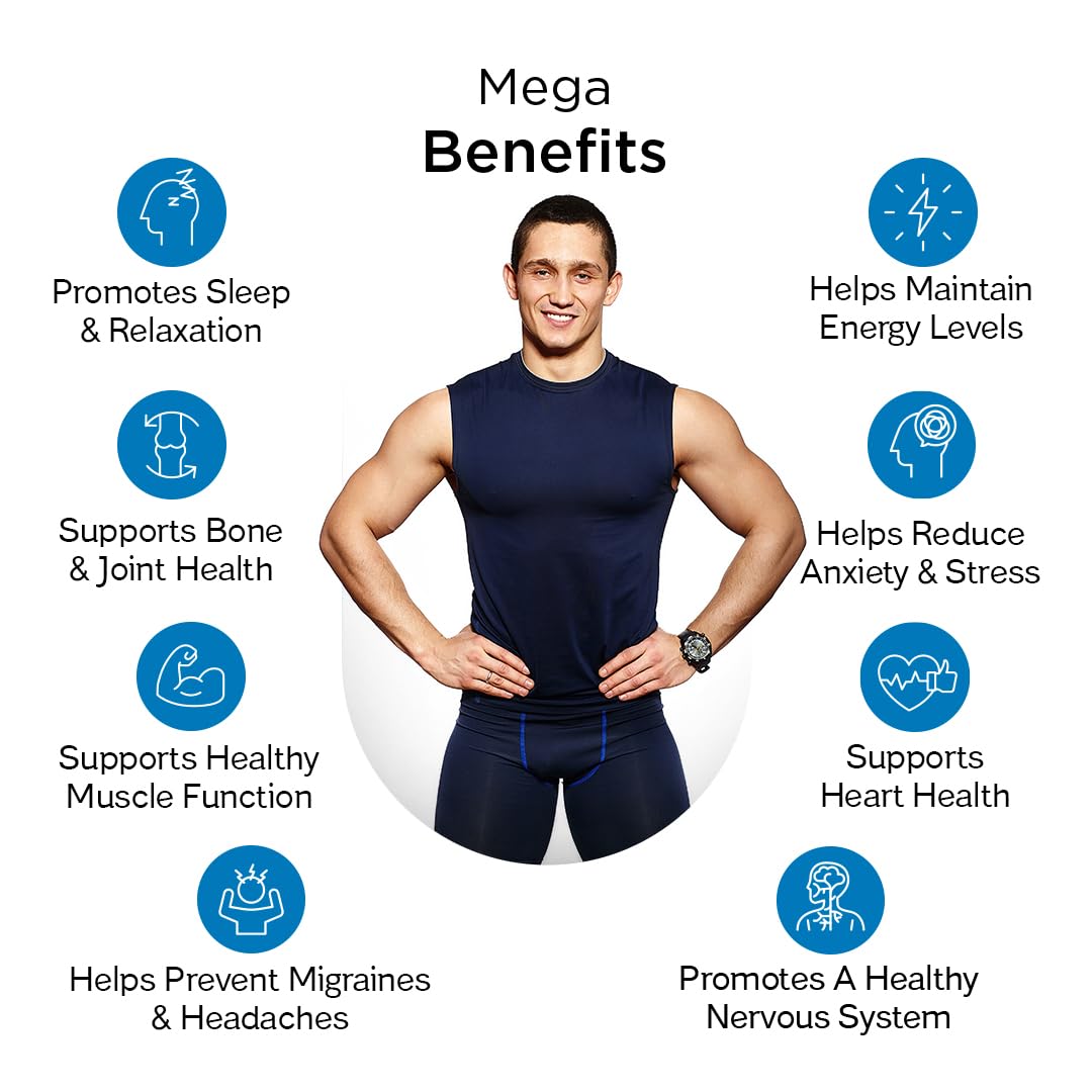 Magnesium Bisglycinate with Vitamin B6 | 100% Chelated | Highly Bioavailable & Rapid Absorption | Helps in Muscle Function & Relieves Cramps | Lab-Tested for Magnesium - 60 Veg Capsules