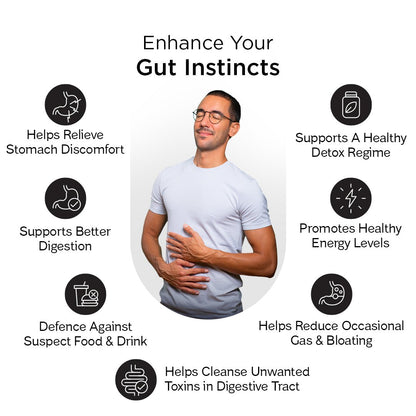 Activated Charcoal Capsules with Apple Cider Vinegar, Helps in Digestion, Bloating, Liver & Kidney Detox - 60 Veg Capsules - Vitabowl