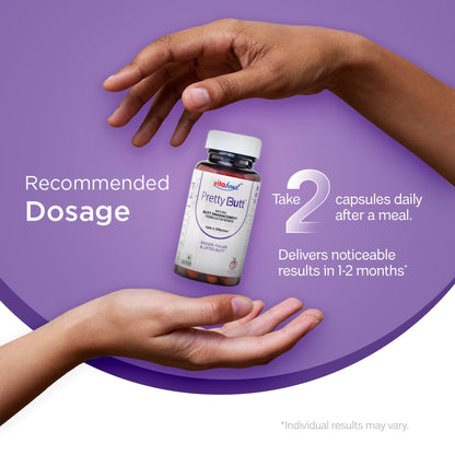 Pretty Butt Capsules, Enhances Fertility, Natural Curves & Improves Estrogen Levels - 60 Veg Capsules - Vitabowl